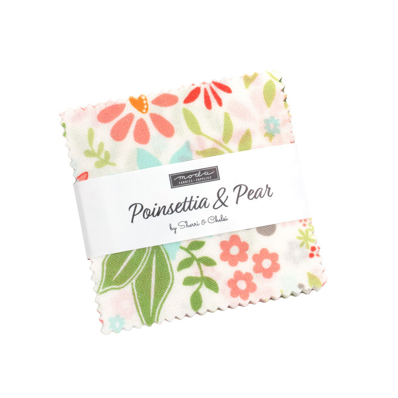 Poinsettia And Pear Mini Charm Packs By Moda - Packs Of 24
