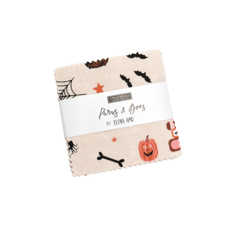 Purrs And Boos  Mini Charm Packs By Moda - Packs Of 24