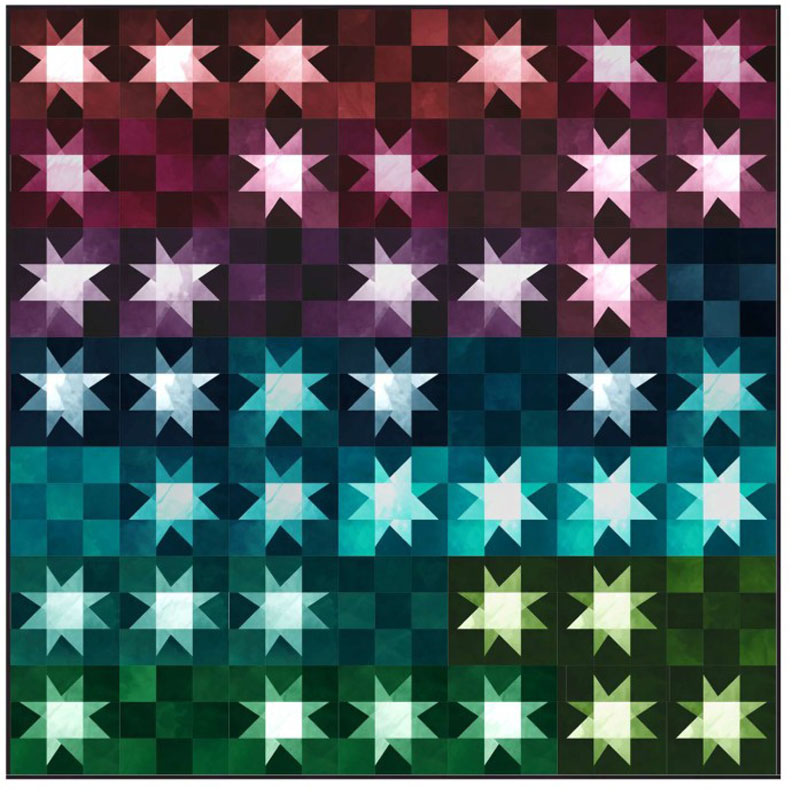 Ombre Mystic Stars Pattern By V And Co. For Moda - Minimum Of 3