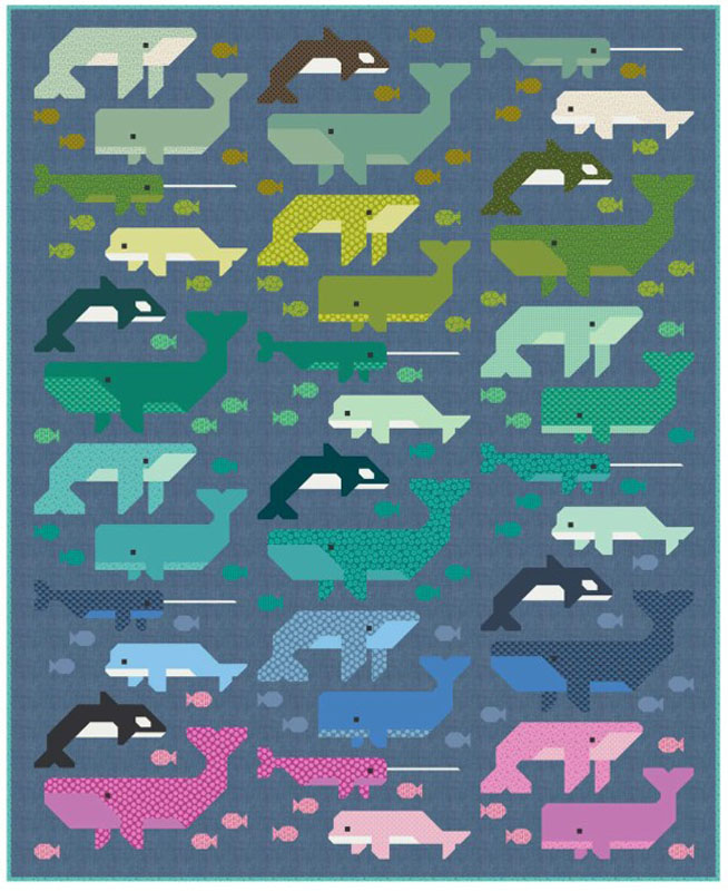 Whale Watching Pattern By Elizabeth Hartman For Moda