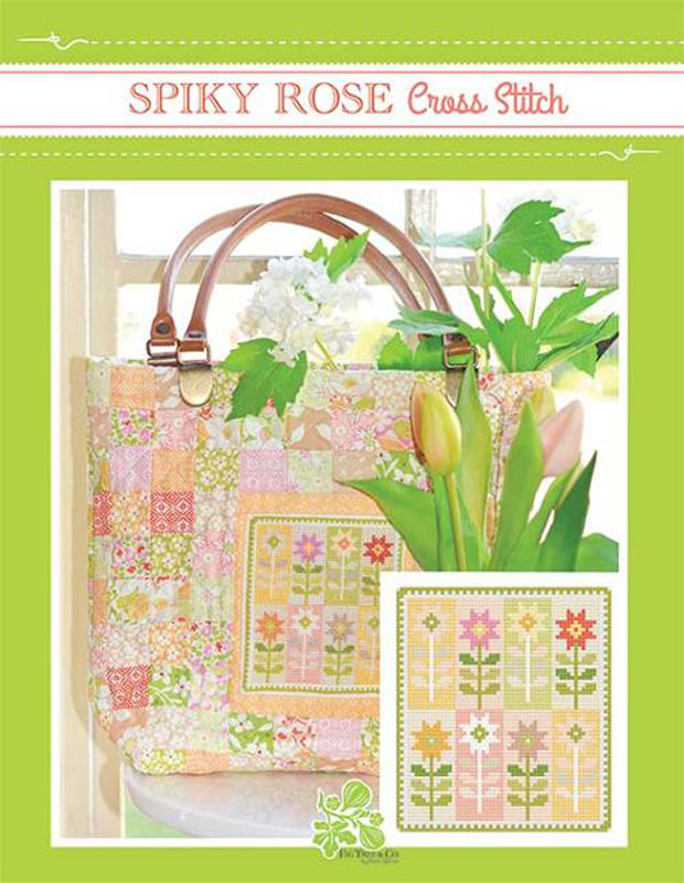 Spiky Rose Cross Stitch Pattern By Fig Tree & Co. For Moda - Minimum Of 3