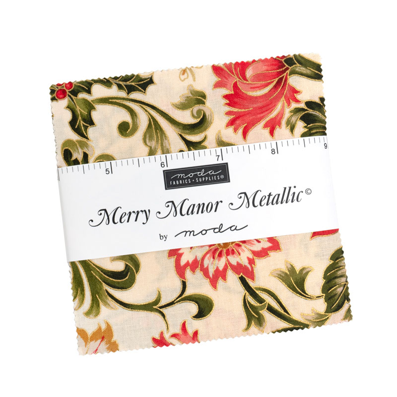 Merry Manor Metallic 2025 Charm Packs By Moda - Packs Of 12