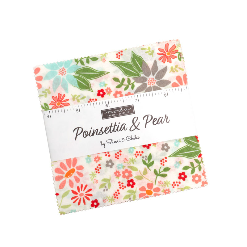 Poinsettia And Pear Charm Packs By Moda - Packs Of 12