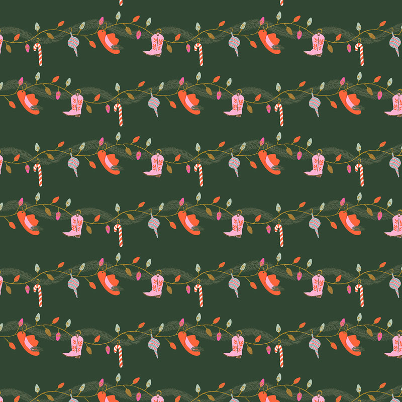 Yee Haw Holidays By Cotton + Steel For Rjr Fabrics - Giddy-Up G - Metallic