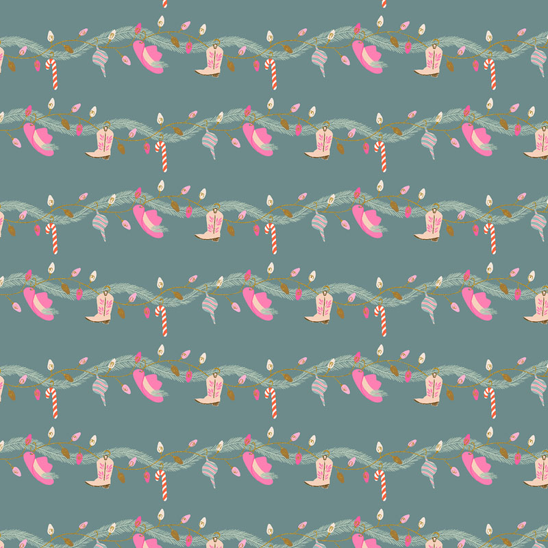 Yee Haw Holidays By Cotton + Steel For Rjr Fabrics - Giddy-Up G - Metallic