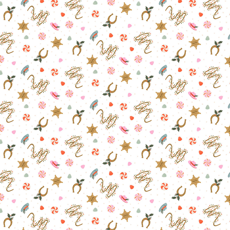 Yee Haw Holidays By Cotton + Steel For Rjr Fabrics - Western W  - Metallic