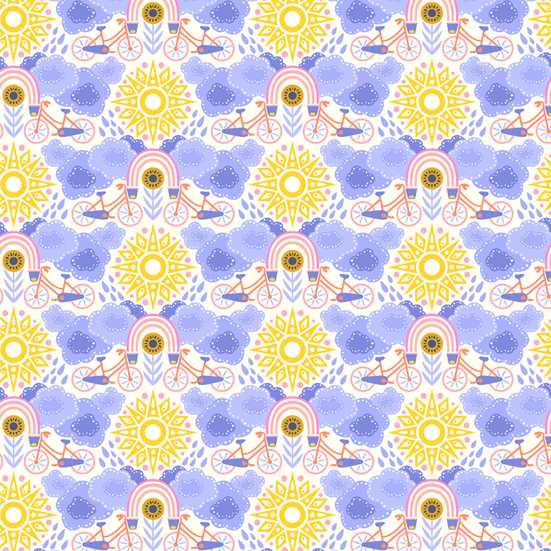 Hello Sunshine By Cotton + Steel For Rjr Fabrics - Rain Or Shine  - Lily Lavender