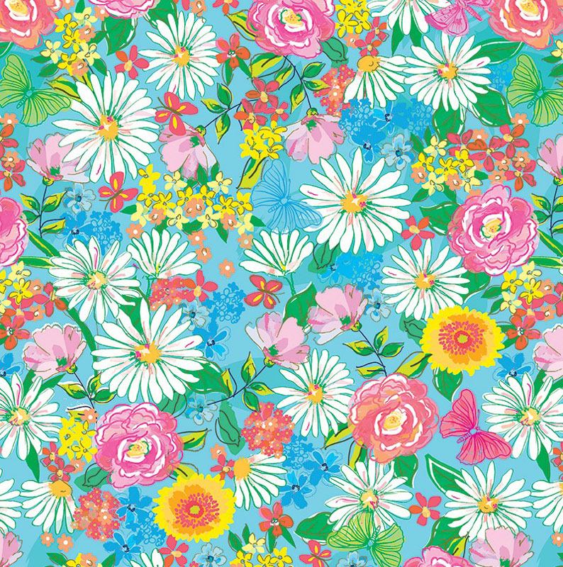 Tropical Splash By Kanvas Studio For Benartex - Light Blue