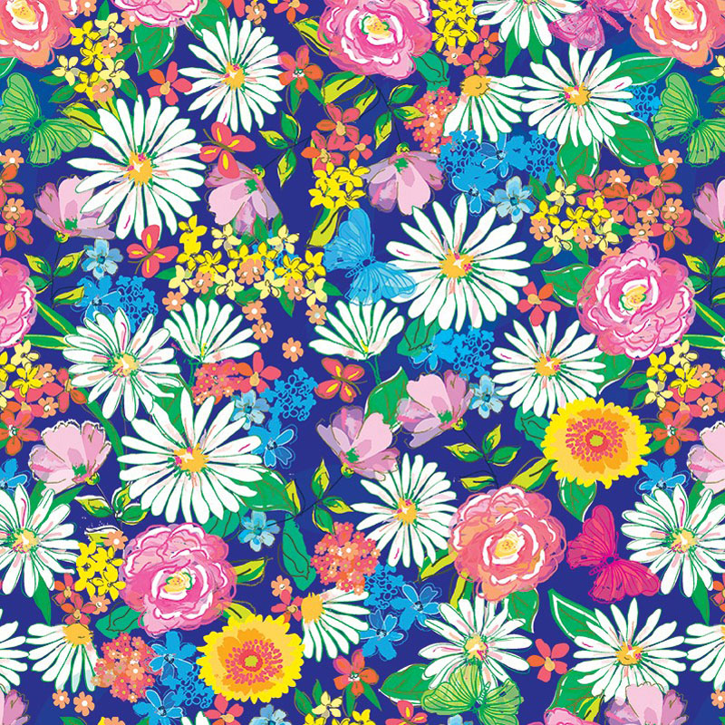 Tropical Splash By Kanvas Studio For Benartex - Navy