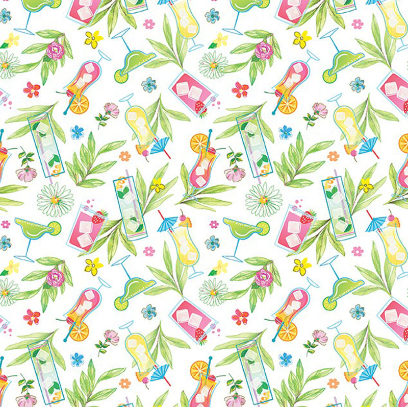 Tropical Splash By Kanvas Studio For Benartex - White