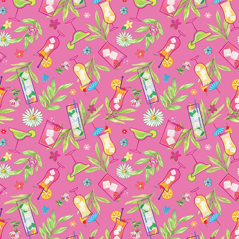 Tropical Splash By Kanvas Studio For Benartex - Pink