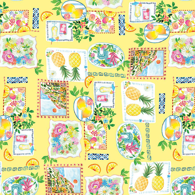 Tropical Splash By Kanvas Studio For Benartex - Yellow