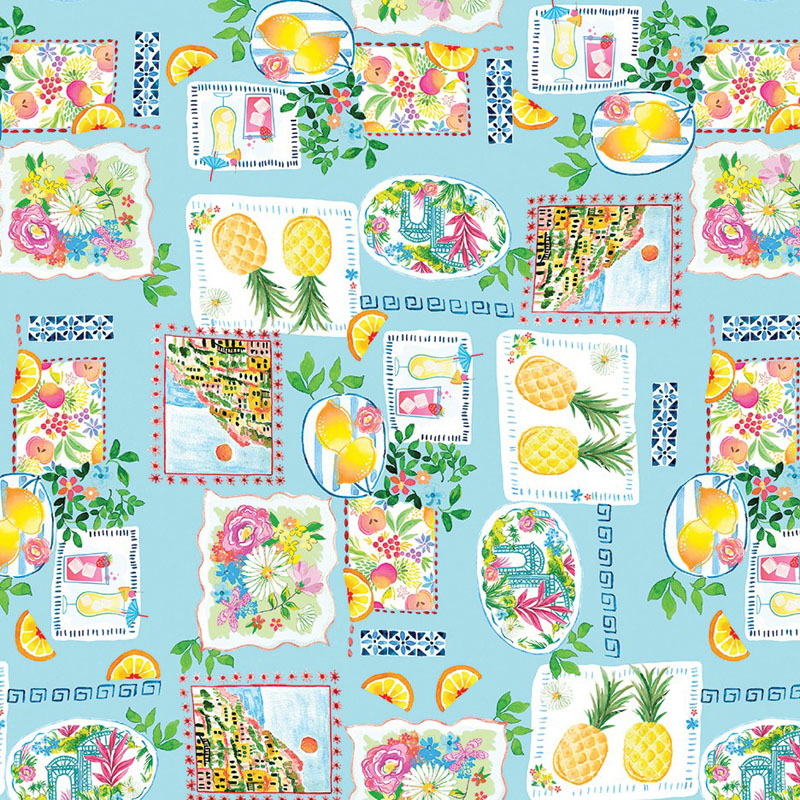 Tropical Splash By Kanvas Studio For Benartex - Light Blue