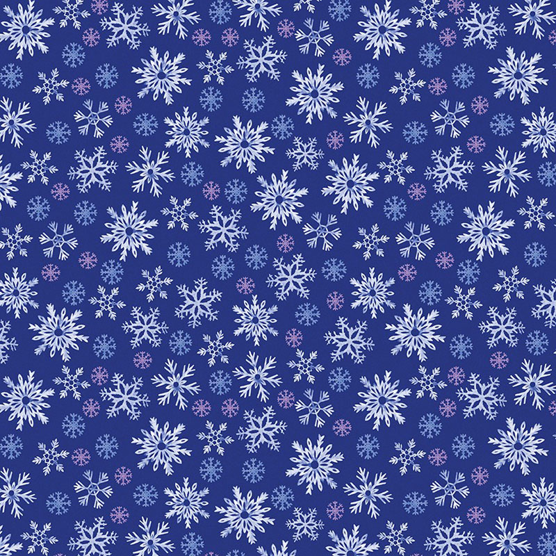 Snowflake Wishes By Kanvas Studio For Benartex - Digitally Printed - Navy