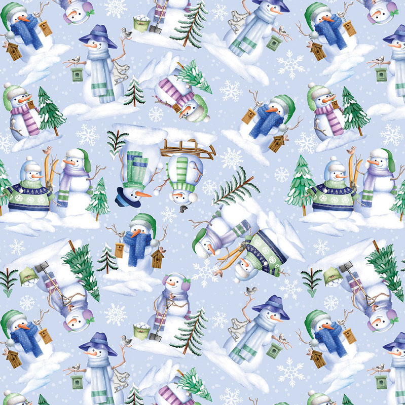 Snowflake Wishes By Kanvas Studio For Benartex - Digitally Printed - Light Blue