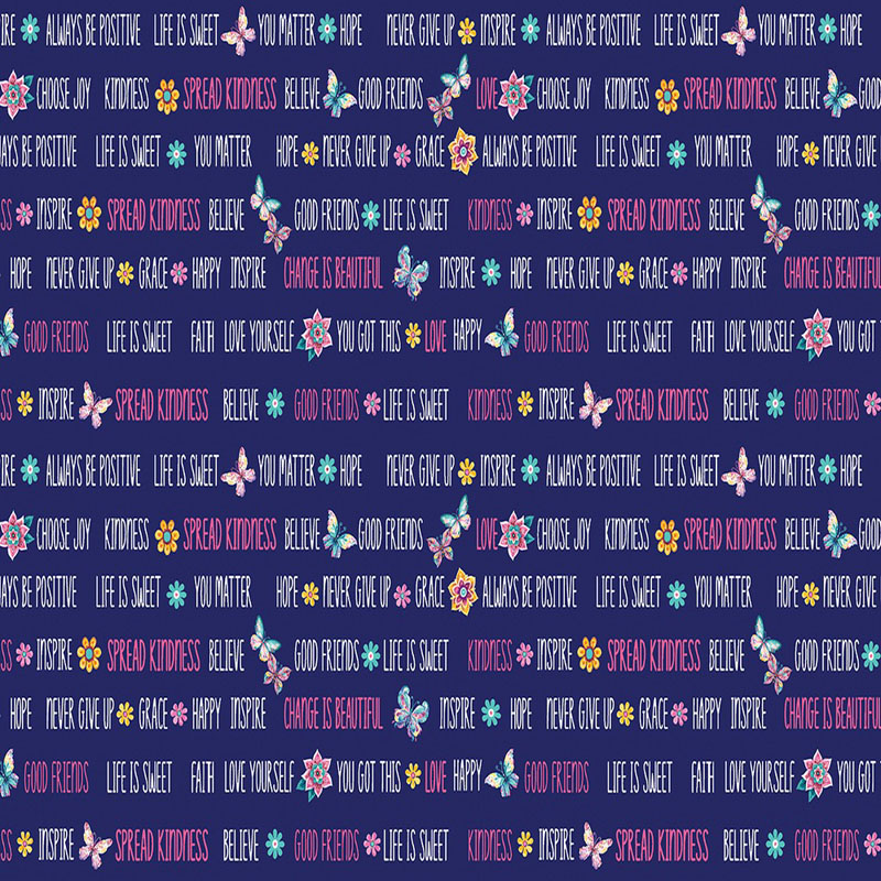 Faith And Grace By Kanvas Studio For Benartex - Digitally Printed - Navy