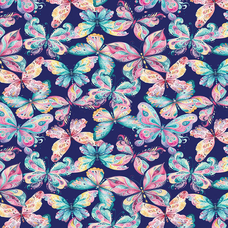 Faith And Grace By Kanvas Studio For Benartex - Digitally Printed - Navy