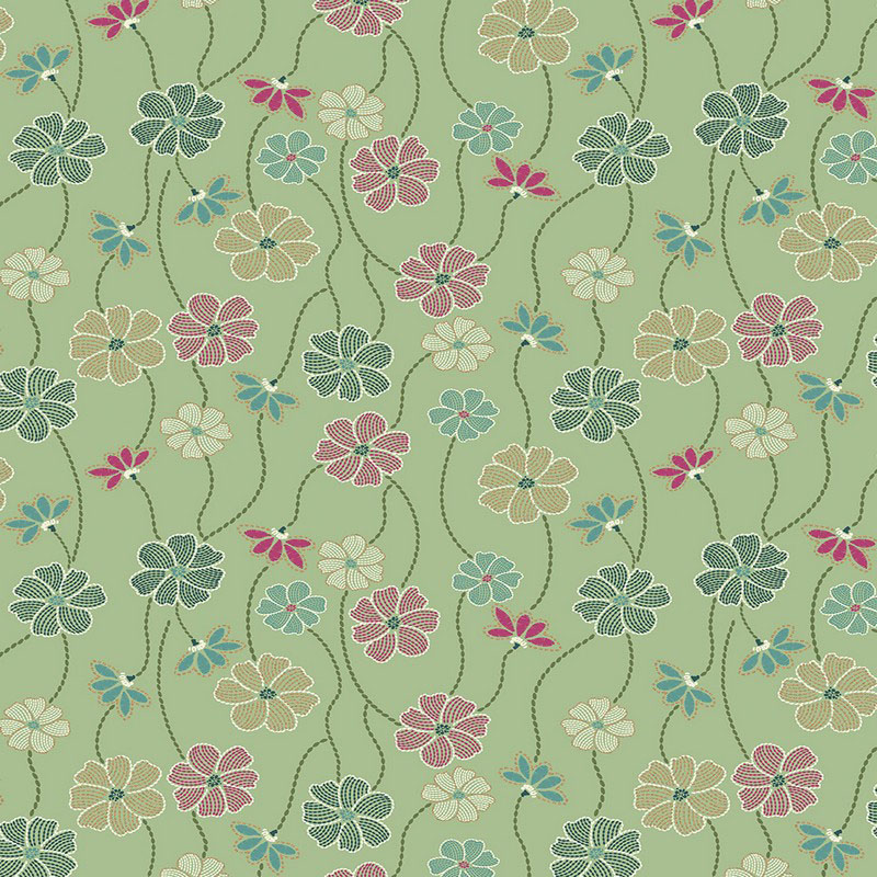 Majestic Garden By Kanvas Studio For Benartex - Metallic - Sage Green