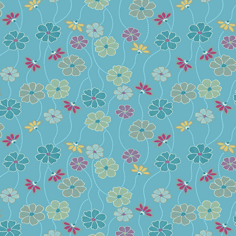 Majestic Garden By Kanvas Studio For Benartex - Metallic - Blue