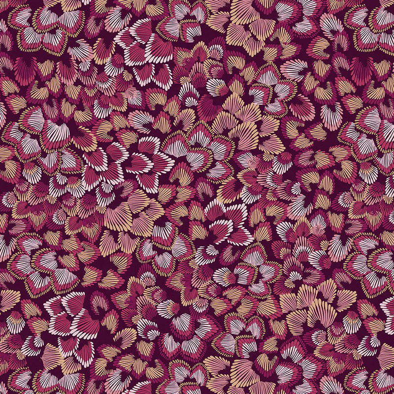 Majestic Garden By Kanvas Studio For Benartex - Metallic - Wine