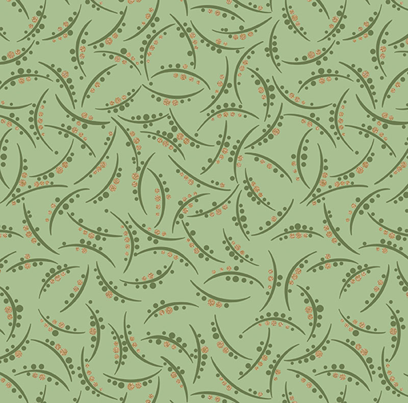 Majestic Garden By Kanvas Studio For Benartex - Metallic - Sage Green