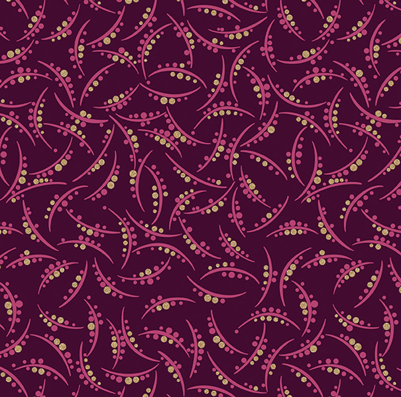 Majestic Garden By Kanvas Studio For Benartex - Metallic - Wine