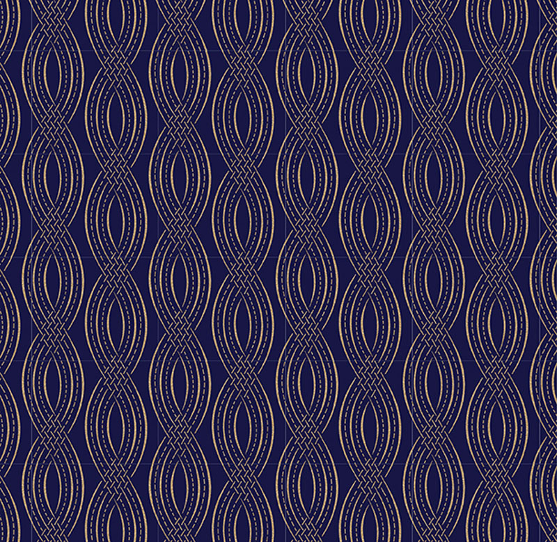 Majestic Garden By Kanvas Studio For Benartex - Metallic - Navy