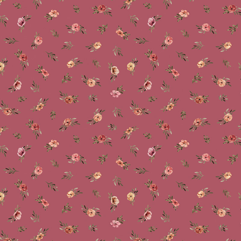 Garden Of Affection By Kristen Brockmon Designs For Benartex - Digitally Printed - Dark Rose