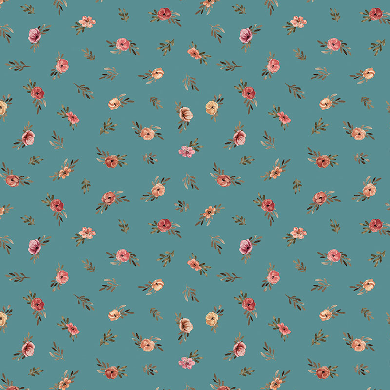 Garden Of Affection By Kristen Brockmon Designs For Benartex - Digitally Printed - Dark Teal