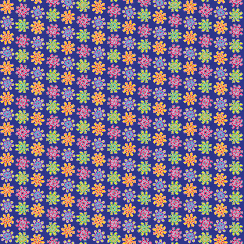 Kaleidoscope By Colourwerx For Benartex - Digitally Printed - Dark Blue/Multi