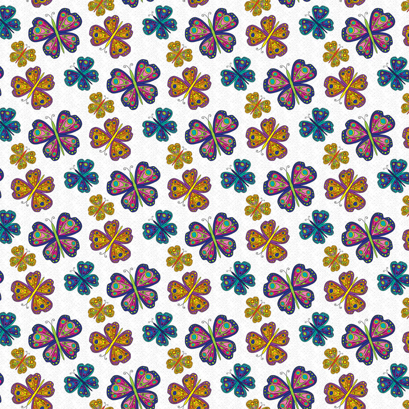 Kaleidoscope By Colourwerx For Benartex - Digitally Printed - White/Multi
