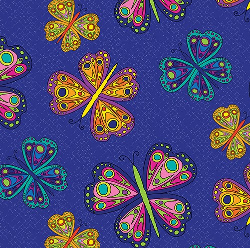 Kaleidoscope By Colourwerx For Benartex - Digitally Printed - Dark Blue/Multi