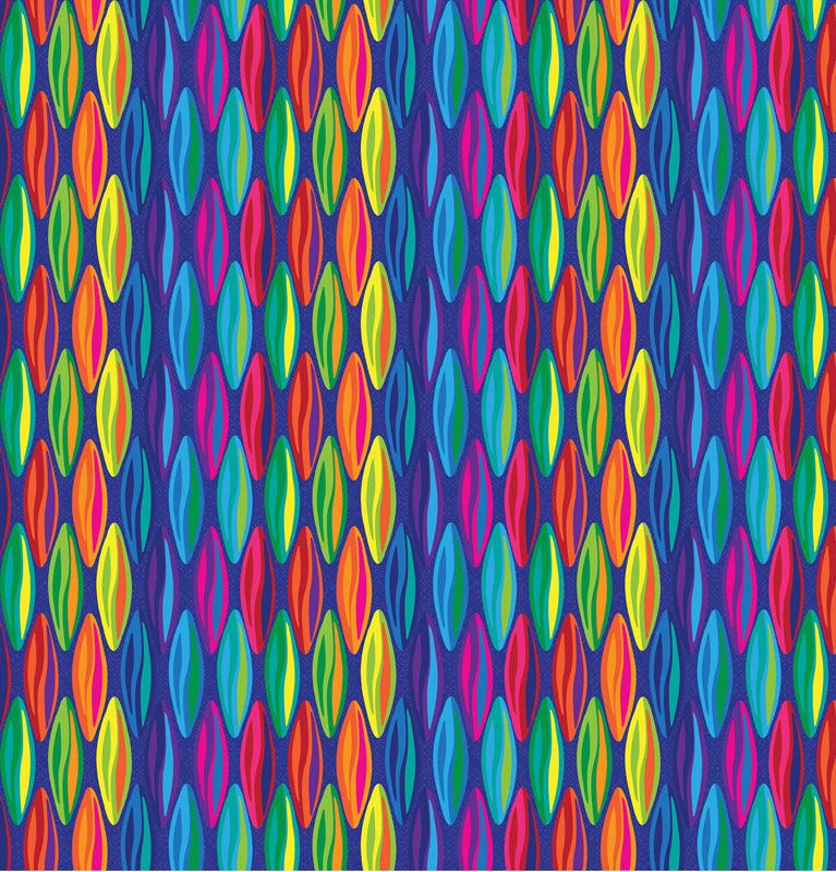 Kaleidoscope 108" Wide By Colourwerx For Benartex - Digitally Printed - Dark Blue/Multi