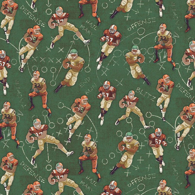 Touchdown By Skyline Studio For Benartex - Digitally Printed - Green/Multi