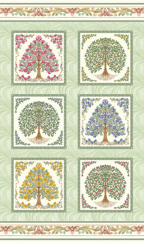 All About Seasons Spring By Jackie Robinson For Benartex - Panel - Leaf/Multi