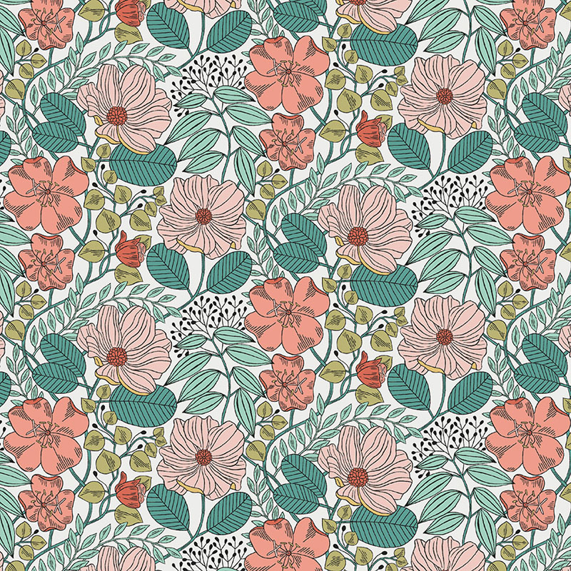 Blooming Color Harmony By Contempo Studio For Benartex - White/Multi