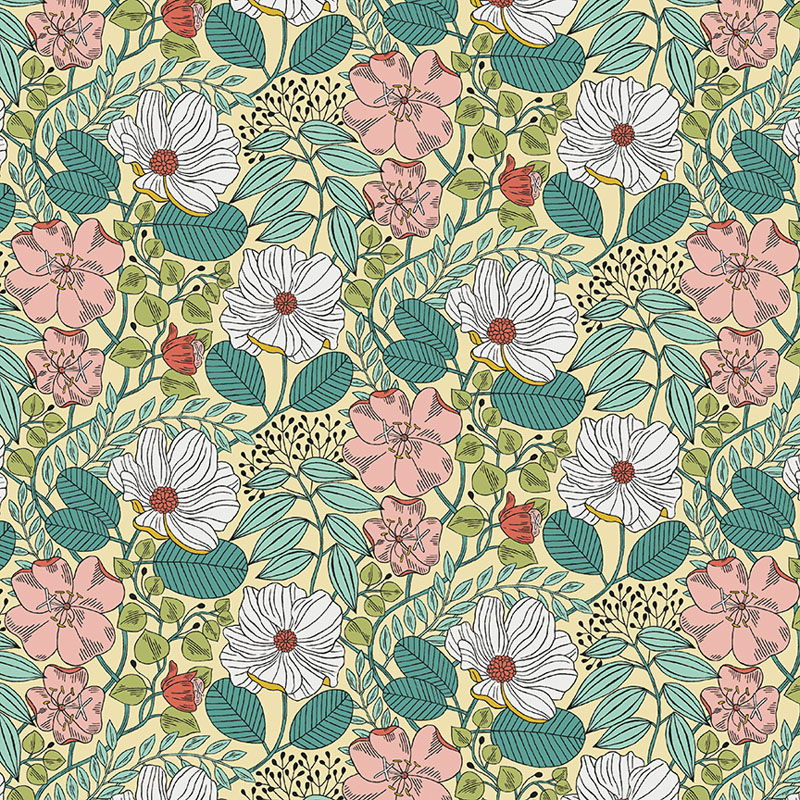 Blooming Color Harmony By Contempo Studio For Benartex - Light Yellow/Multi