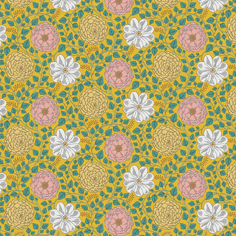 Blooming Color Harmony By Contempo Studio For Benartex - Dark Yellow