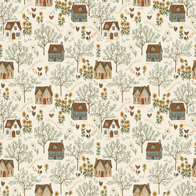 Heirloom Garden By Fox And Fable For Benartex - Digitally Printed - Natural