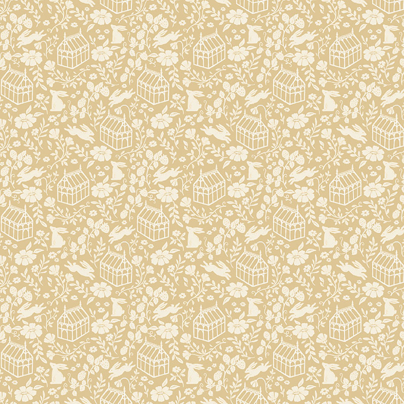 Heirloom Garden By Fox And Fable For Benartex - Digitally Printed - Medium Yellow