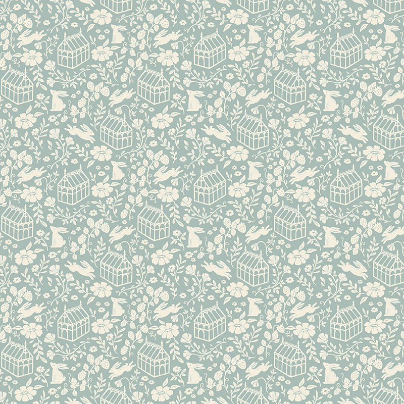 Heirloom Garden By Fox And Fable For Benartex - Digitally Printed - Medium Blue
