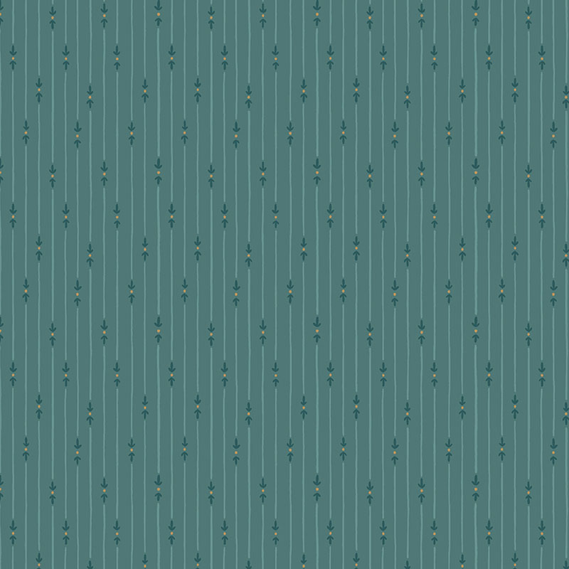 Heirloom Garden By Fox And Fable For Benartex - Digitally Printed - Teal