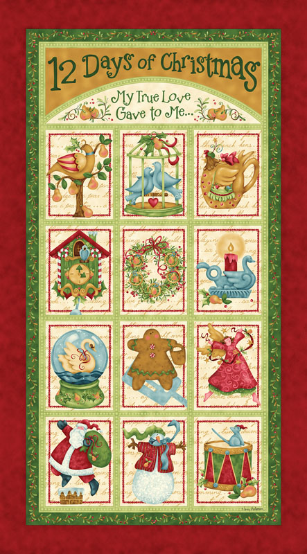 12 Days Of Christmas By Nancy Halvorsen For Benartex - Panel - Multi