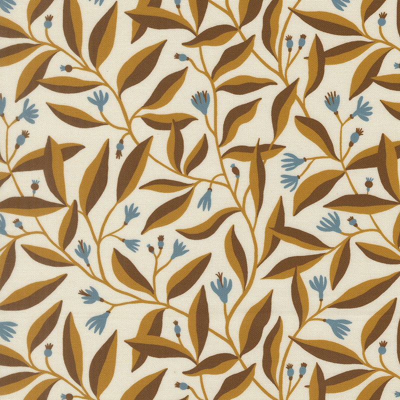 Feather And Forest Bloom By Linn Warme For Moda - Digital Print - Cloud