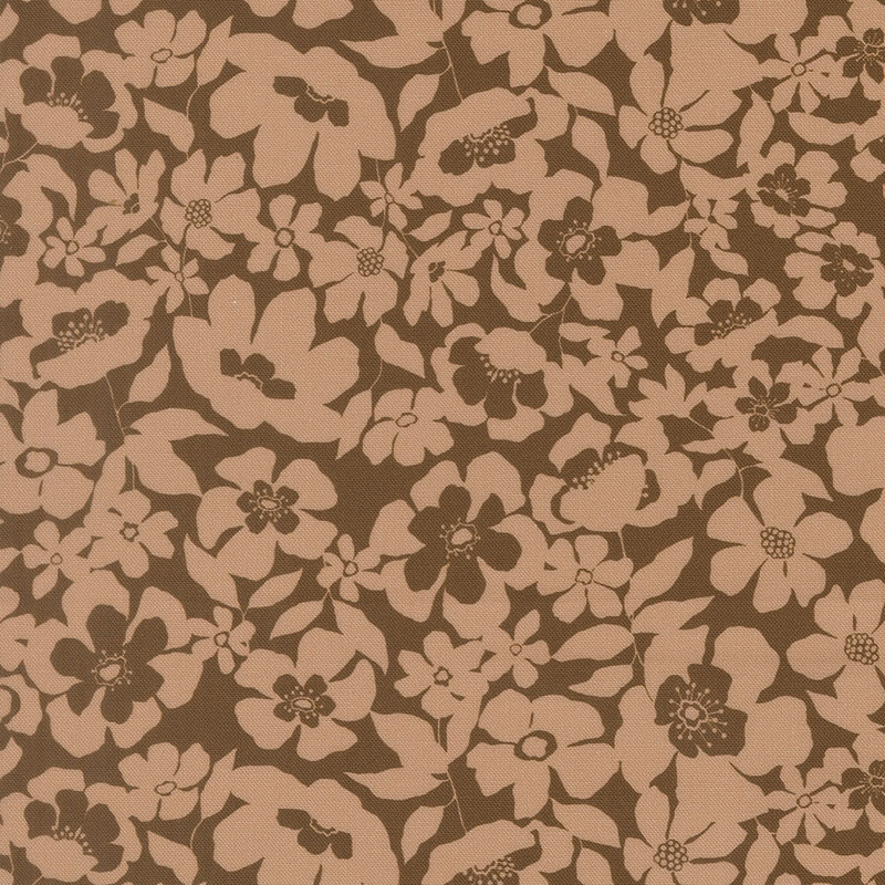 Feather And Forest Bloom By Linn Warme For Moda - Digital Print - Walnut