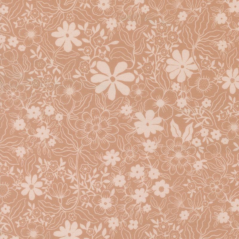 Feather And Forest Bloom By Linn Warme For Moda - Digital Print - Blush