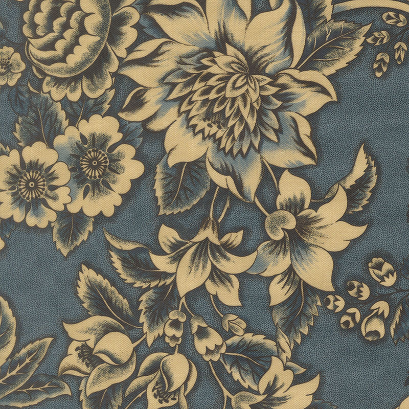 Miss Mollie By Betsy Chutchian For Moda - Digital Print - Indigo