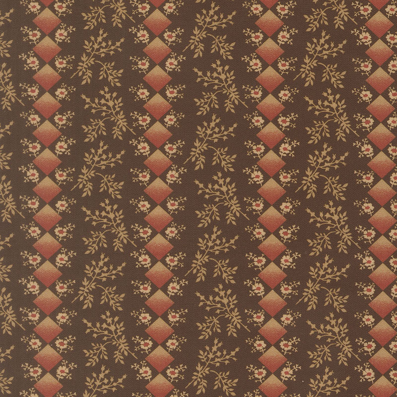 Miss Mollie By Betsy Chutchian For Moda - Digital Print - Dark Chocolate