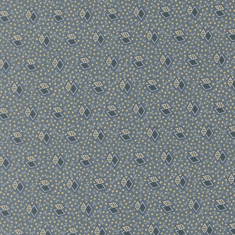 Miss Mollie By Betsy Chutchian For Moda - Digital Print - Weathered Cadet Blue