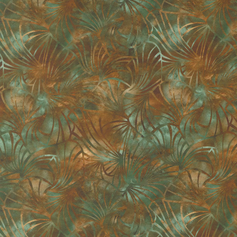 Tranquil Patina By Debbie Maddy For Moda - Digital Print - Copper